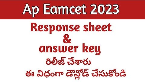 how to download ap eamcet key paper 2023 | Ap EAMCET ( EAPCET ) 2023 Answer key and response sheet