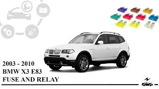 Fuse box diagram BMW X3 E83 2003 - 2010 and relay with assignment and location
