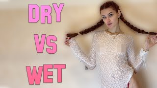 [4K] Transparent Clothes | Dry vs Wet | Try-on Haul with Alice