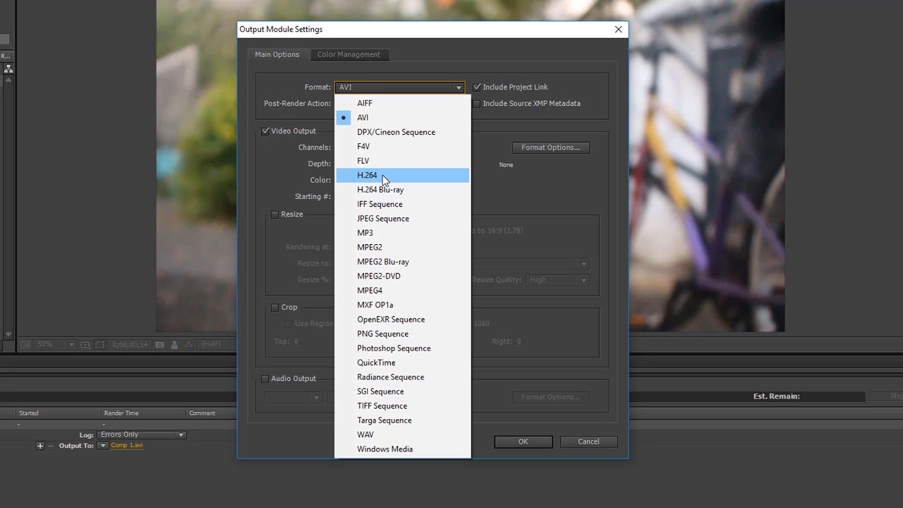 How to export video from after effects in mp4 - YouTube