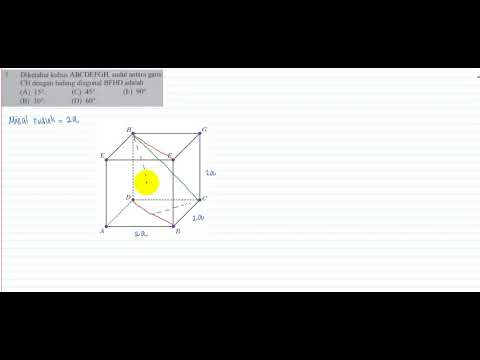 Dimensi Tiga 2 - Soal No 1 - Ujian (Sudut antara garis CH dengan bidang diagonal BFHD)