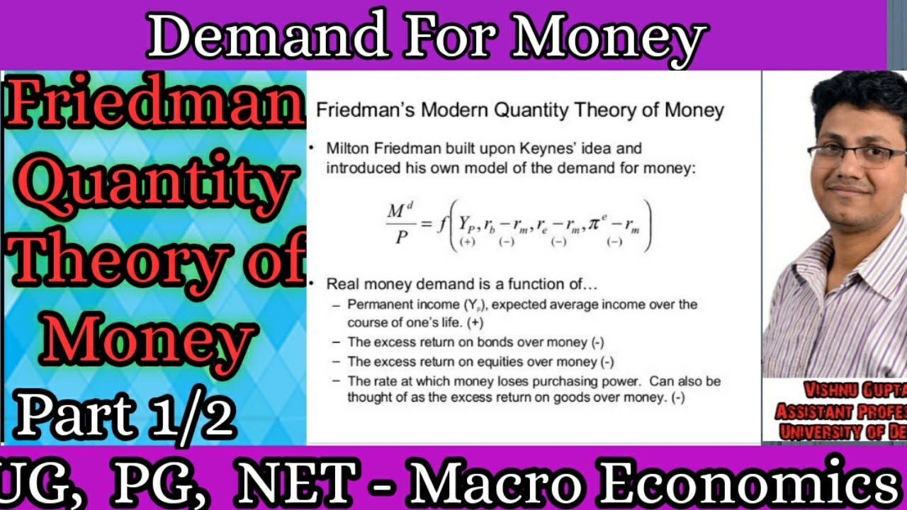 18 Friedman Quantity Theory Of Money Part 1 Youtube