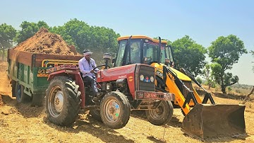JCb 3DX Xpert Backhoe Machine and Massey 241 Massey 1035  John deere Tractor with Trolly | jcb video