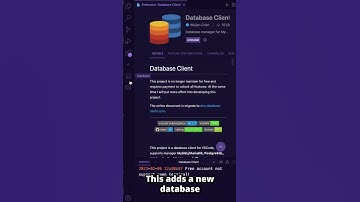 DATABASE CLIENT in VS Code?! #vscode #shorts