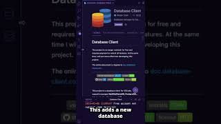 DATABASE CLIENT in VS Code?! #vscode #shorts