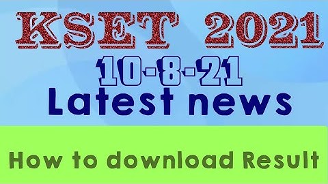 K-SET 2021  Latest News on Result//How to check kset result