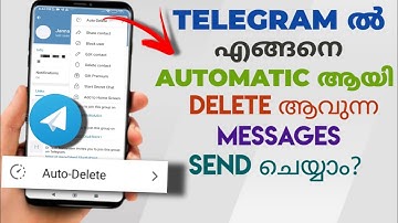 How To Send Auto Delete Message In Telegram | Automatically Deleting Message In Telegram | Malayalam