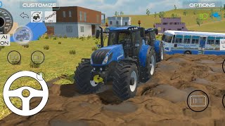 3 New Holland 17 Tractors vs Heavy Bus 😱 Extreme Rescue |