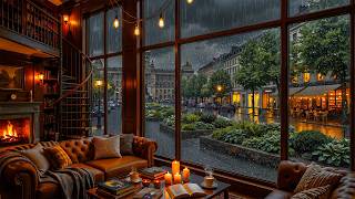 Cozy Rainy European Cafe Jazz | Soft Piano Jazz with Window Rain for Reading and Deep Calm screenshot 3
