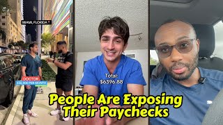Americans are posting their paychecks...people can't believe the numbers