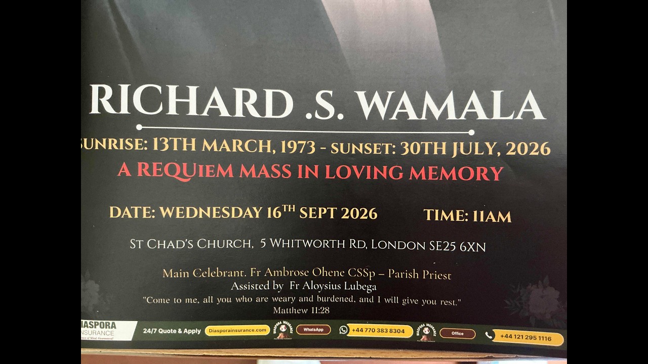 LONDON: Richard Wamala’s Funeral Service