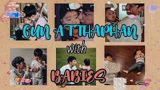 Gun Atthaphan playing with babies [A 27 year old baby with a real babies] #ศุภพงษ์อุดมแก้วกาญจนา