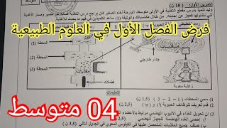 فرض الفصل الأول في في العلوم الطبيعية السنة الرابعة متوسط 2024