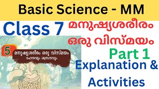 Class 7 Basic science MM chapter 5 Human body A wonder Digestion & Respiration explanationactivities