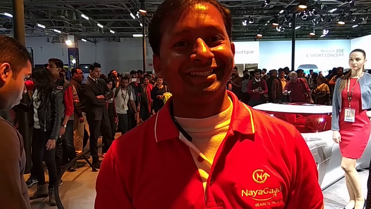 Nayagaadi Founder With Renault Electric Car in Auto Expo 2018