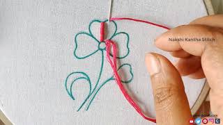 Super Cute Flower Hand Embroidery Tutoria,Fancy Flower Design With Bullion Knot Sch ,