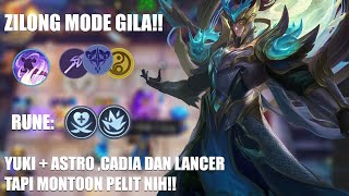 YUKI 3 X ZILONG MODE GILA!!!.DENGAN ASTRO DAN RUNE BALZING BLADE MUSUH MELEDAK-LEDAK SAMPAI KE AKAR