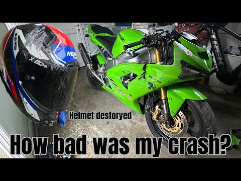2003年BURST 2月、3月、4月、5月、7月、8月、10月、11月、12月 My Motorcycle crash | the aftermath | 2003 Kawasaki ZX6R 636