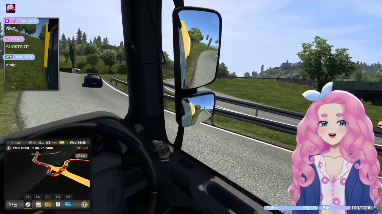 Taking a corner too fast in Euro Truck