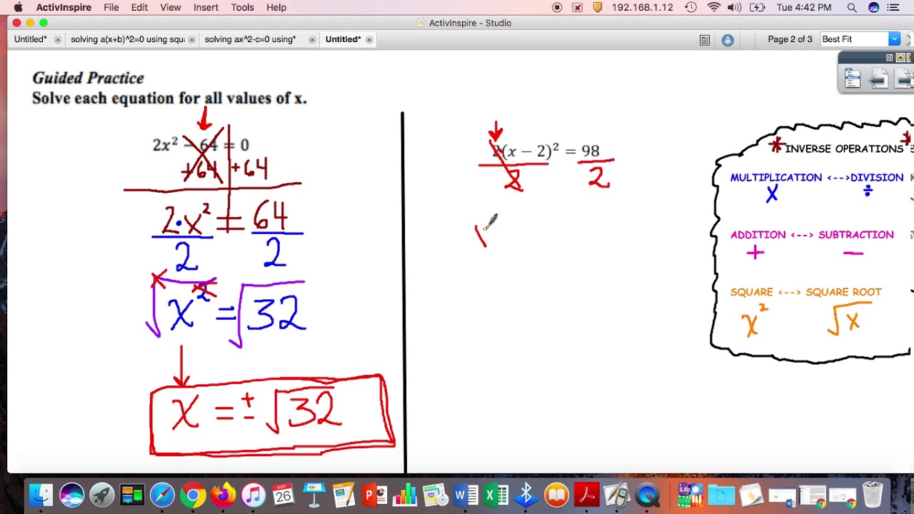 solving quadratics using square roots - YouTube