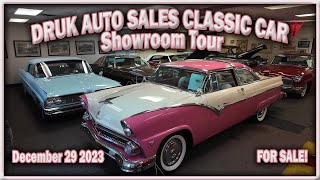 CLASSIC CAR SHOWROOM TOUR Cars FOR SALE - Druk Auto Sales - Classic Car Lot Walk - December 29 2023