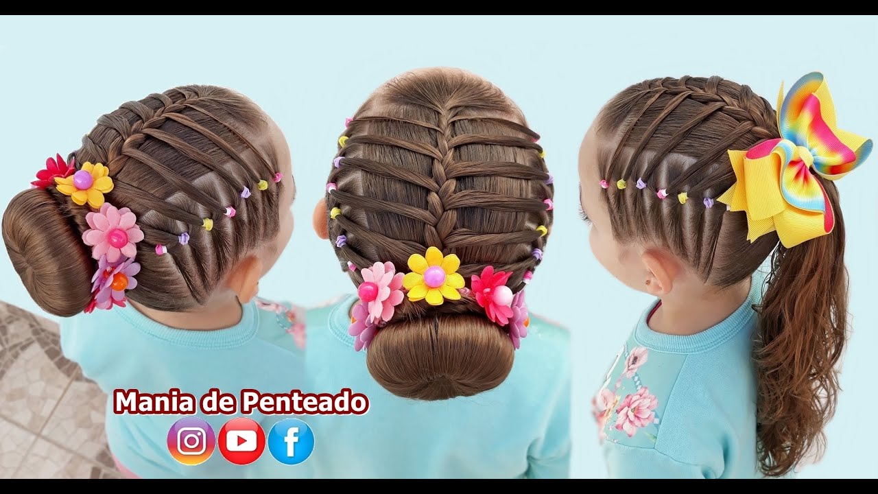 Penteado Infantil com Ligas, Tranças e - Mania de Penteado