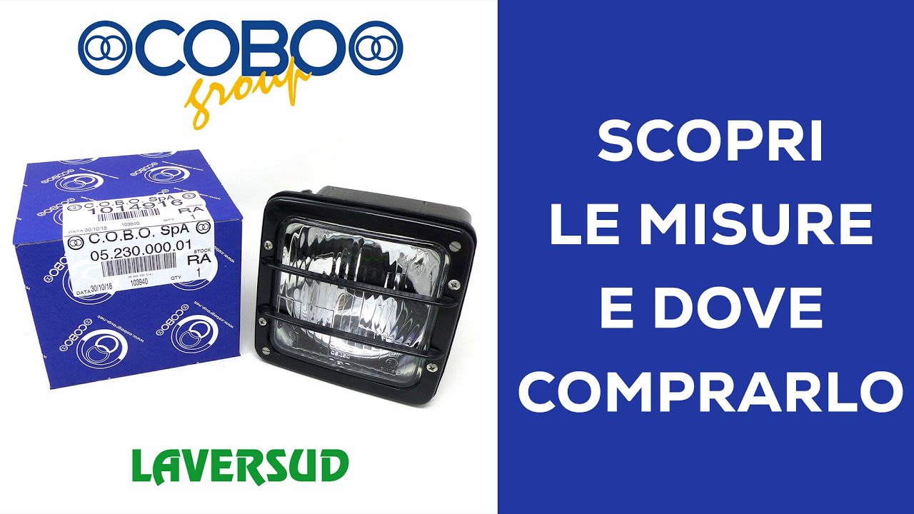 Faro Anteriore COBO Quadrato Per Trattore - Cornice Nera, 2 Luci, Codice 1014916 | Lampadina Non Inclusa - Foto 2