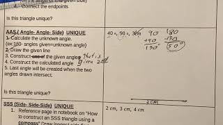 AAS (Angle-Angle-Side) how to construct an Angle Angle Side unique triangle