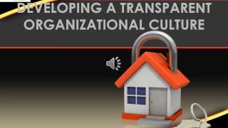 Developing a transparent organizational culture