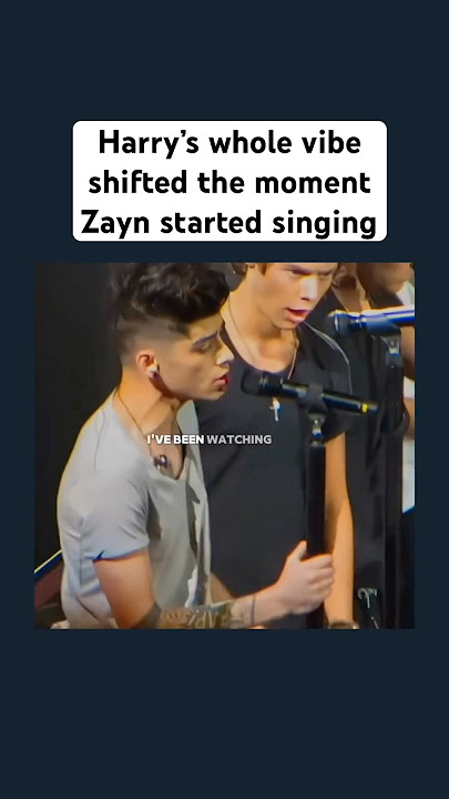 Harry’s whole vibe shifted the moment Zayn started singing #harrystyles #onedirection #zarry