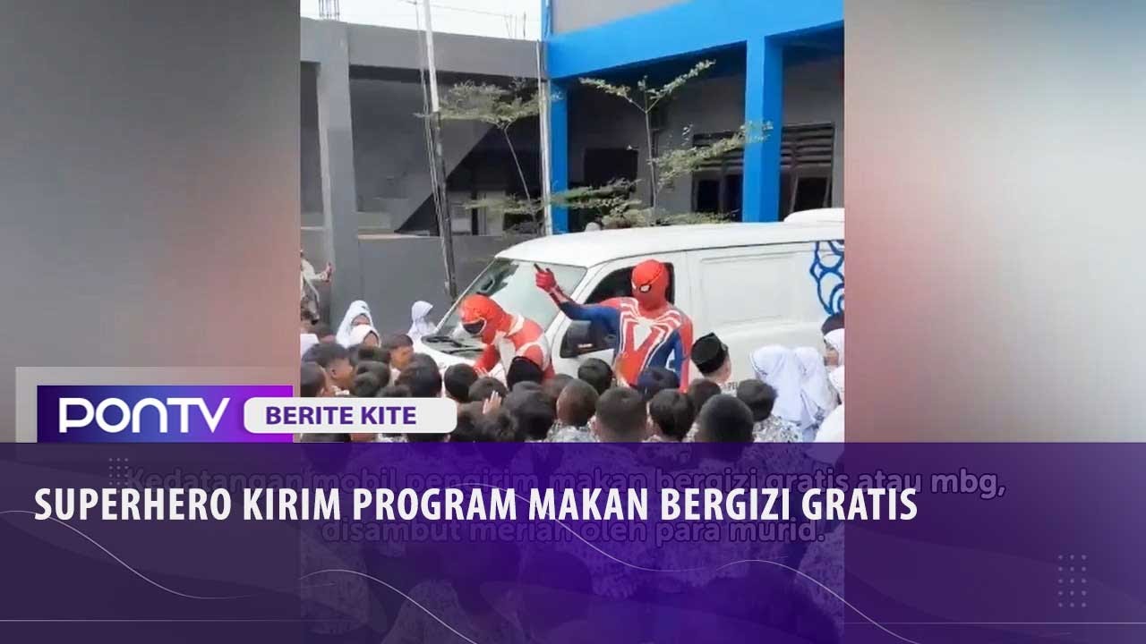Superhero datang bawa MBG, Siswa Bogor Gembira dan Ajak Foto Bersama