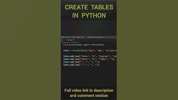 Create Tables in Python 🔥 | Every beginner & SQL developer must watch this video #shorts #python