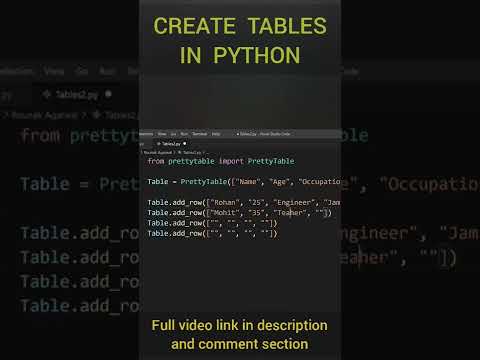 Create Tables in