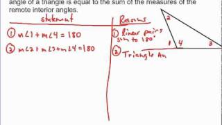 Remote Interior Angles Theorem - Proof