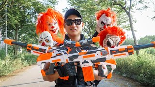 LTT Nerf Mod : TOP 1 Hour Warriors SEAL MARINES Nerf Guns Fight RED SATAN Mask 2