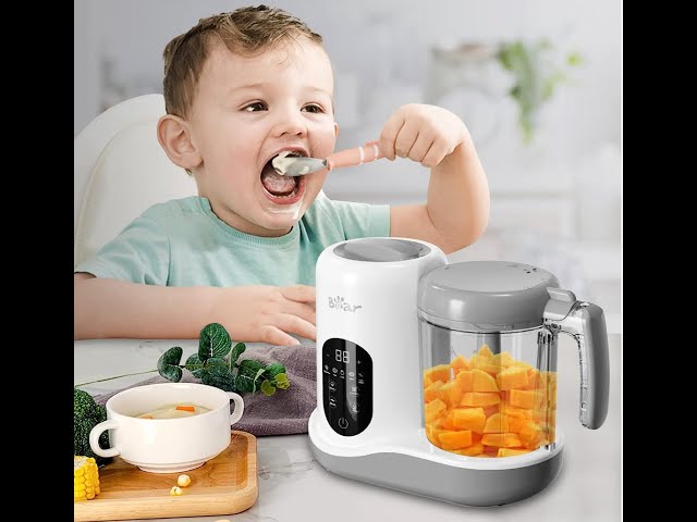 Bear 2023 Machine à purée pour bébé | Robot cuiseur vapeur en une étape |  Cuisson et broyage automatiques | Machine à purée d'aliments pour bébé avec