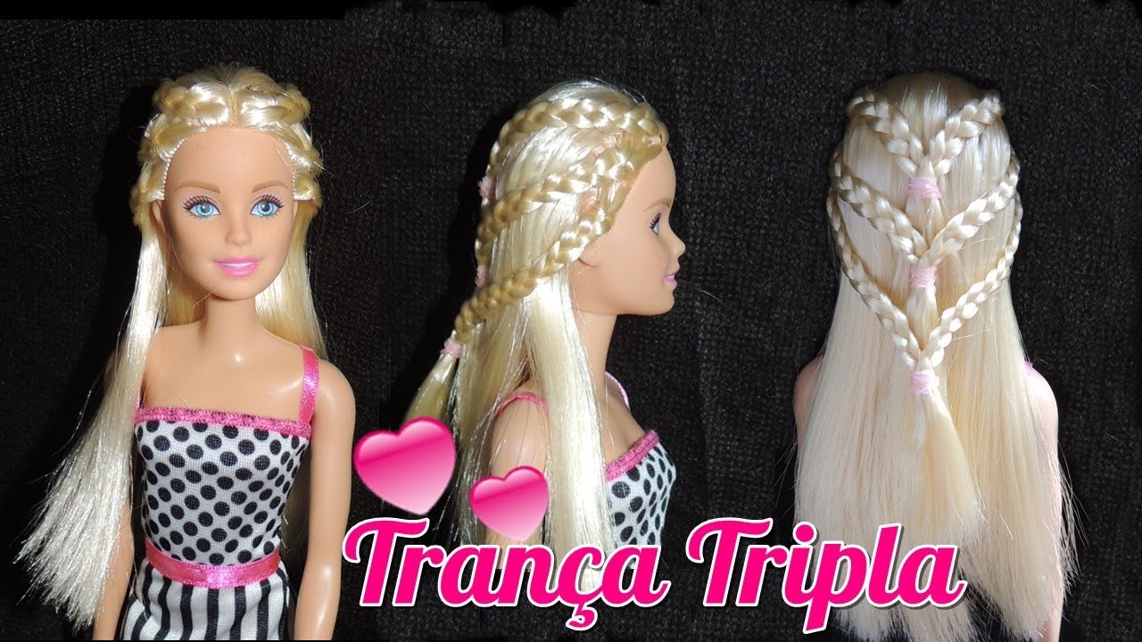 ❤Penteado Fácil com Tranças Penteados para Barbie 