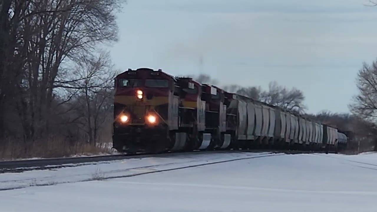 Train 444 Pulling 139 Cars Rumbled Passed South Haven, MN