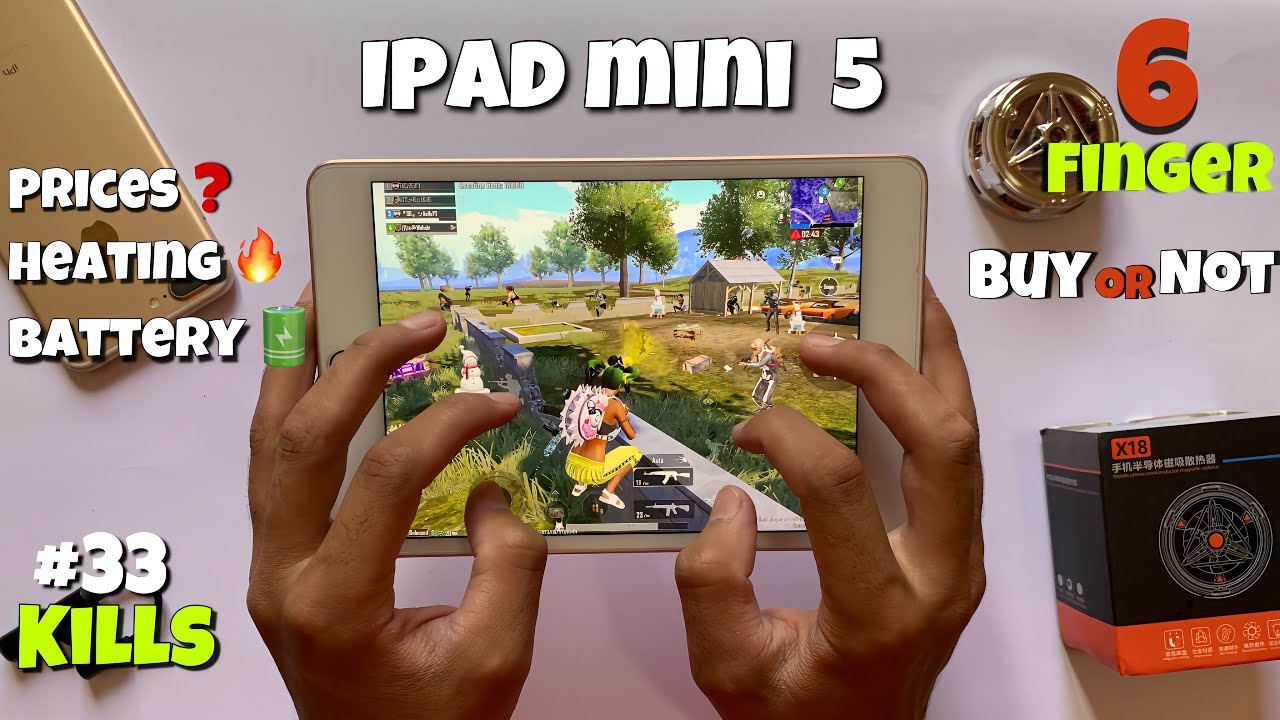 OMG 🤯 PUBG MOBILE 6 FINGER GAMEPLAY || IPAD MINI 5 PUBG TEST 2024 || IPAD MINI 5 BGMI TEST HANDCAM