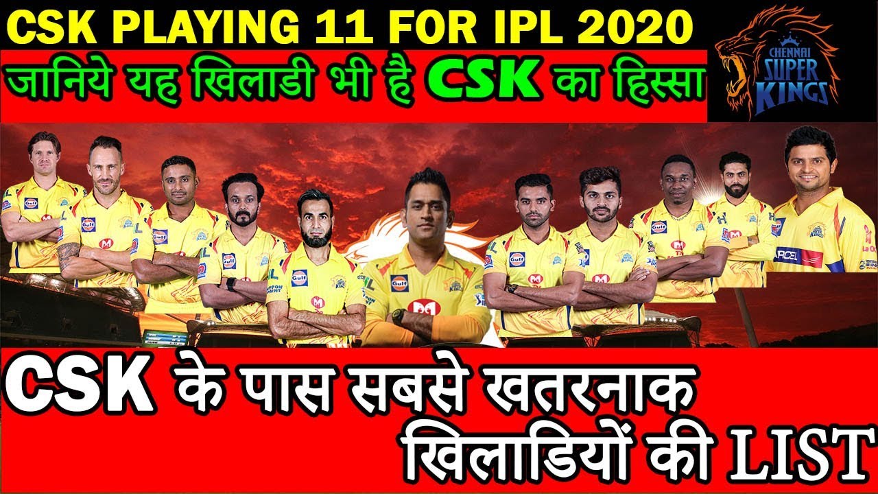 CSK Playing 11 IPL 2020 | CSK Squad IPL 2020 | CSK Players list and Replacement IPL 2020  Chennai |