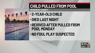 Young child dies after Hendricks County pool incident