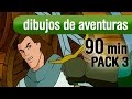 Dibujos aventuras niños 5-9 años, Video dibujos 90 min. Pack 3