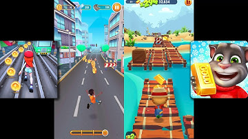 Bus Rush 2 Vs Talking Tom Gold Run