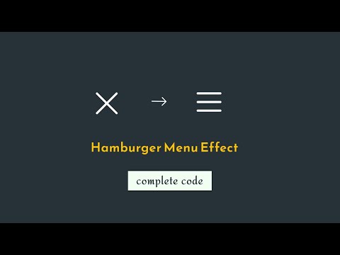 Hamburger button with HTML, CSS || Complete code