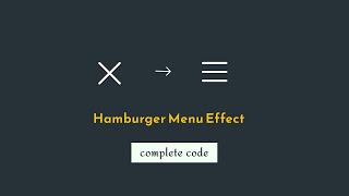 Hamburger button with HTML, CSS || Complete code
