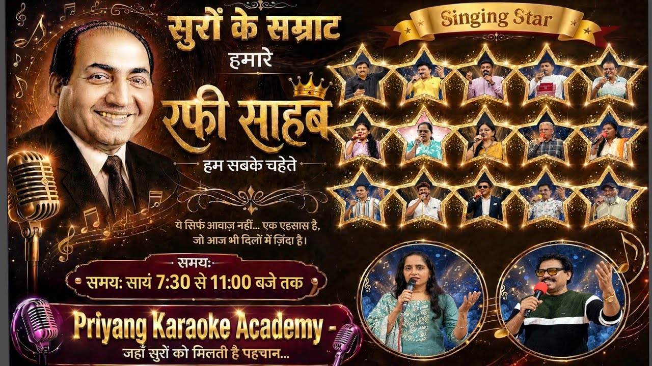 Suro ke Sartaj hamare Rafi Saab.Punyatithi par Shradhanjali..Gaurang Darji's Karaoke.