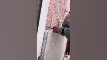 Exterior wall insulation board installation process #machine #goodtools #shorts