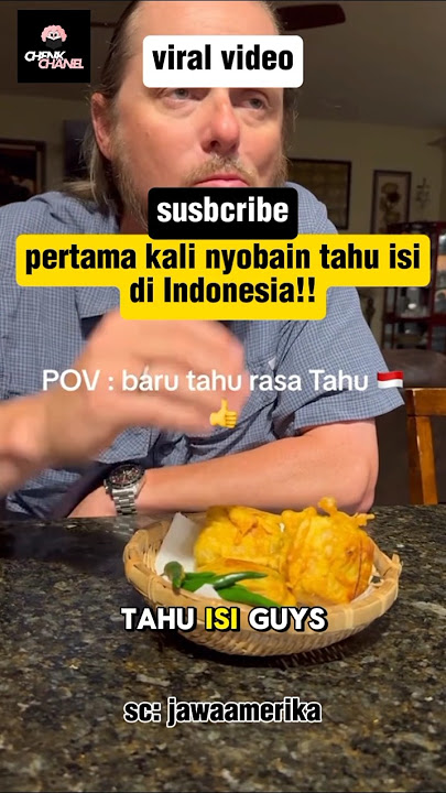 Mengenjutkan!! Beginilah reaksi mas bule ini saat pertama kali makan tahu isi#reaksibule #shorviral
