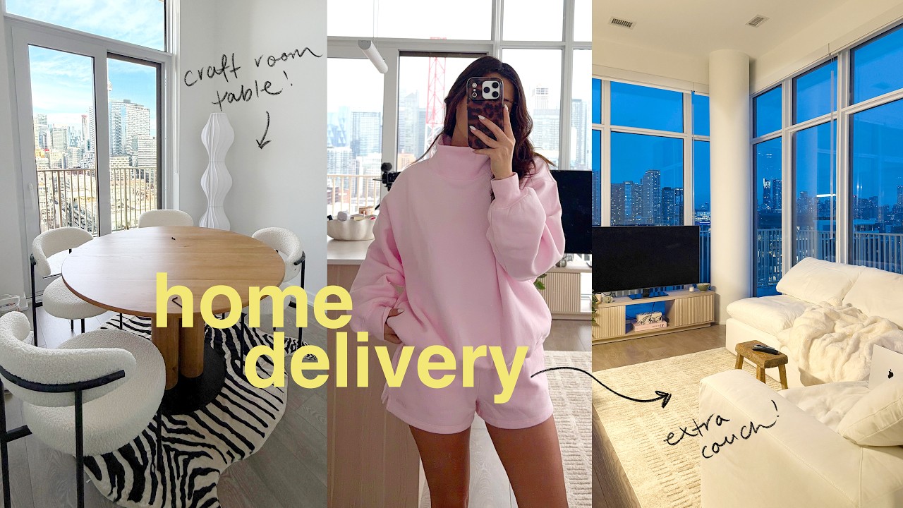 NEW APT UPDATE: more furniture arriving! couch & craft table (vlog)!