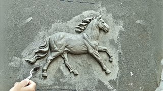 how to make a floating horse relief with cement